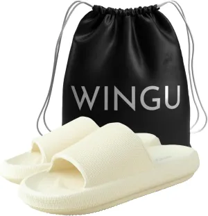 Wingu Pillow Slippers for Women and Men - Non-Slip EVA Shower Sandals | Thick 1.77-Inch Sole Slides for Indoor & Outdoor | Cloud Comfort, Quick-Dry, Lightweight House Shoes