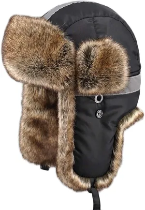 Winter Hats, Hat Trapper Hat Faux Fur Aviator Hat with Ear Flaps Russian Winter Cold Weather Hat Men Women Fleece Lined