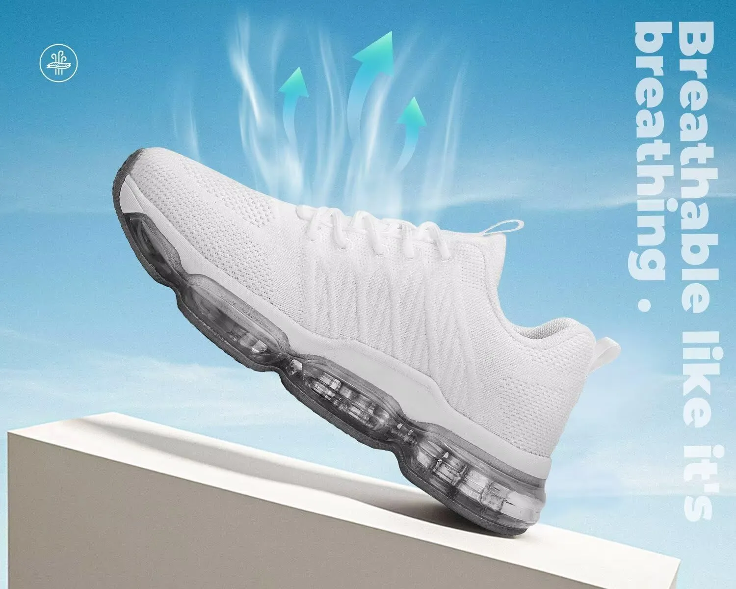 Womens Air Cushion Running Shoes Walking Jogging Fitness Gym Fashion Sneakers Lace Up Casual Comfortable Work Tennis Sport Athletic Trainers