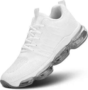 Womens Air Cushion Running Shoes Walking Jogging Fitness Gym Fashion Sneakers Lace Up Casual Comfortable Work Tennis Sport Athletic Trainers