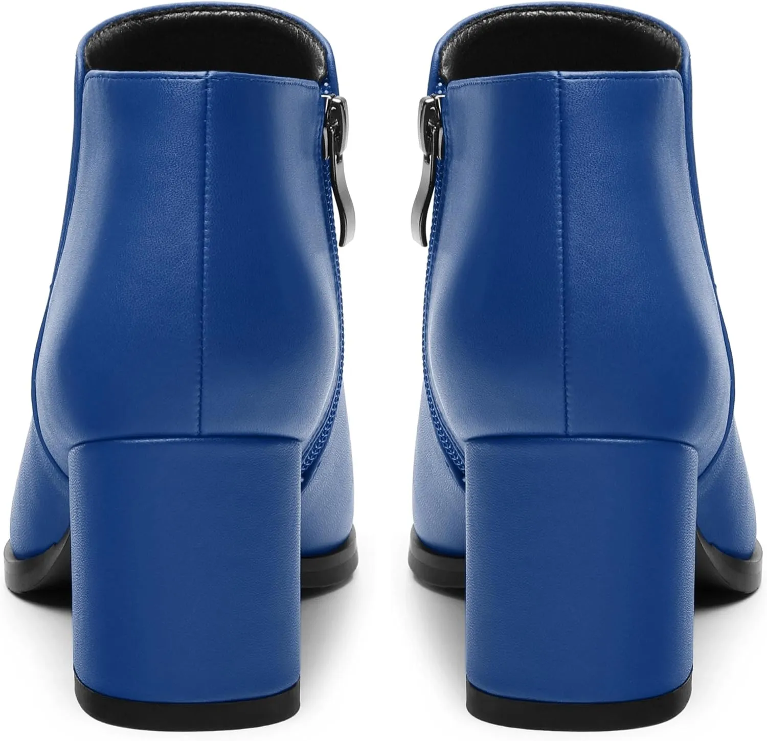Women's Ankle Boots, Pointed Toe Chunky Heel Short Boots, Side Zipper and Elastic Ankle Booties, Mid Heel Shoes for Women