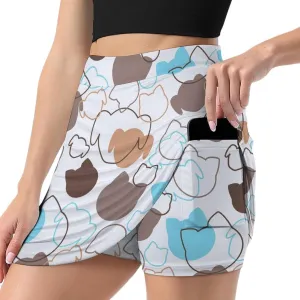 Women's Athletic Skirt Mini Elastic High Waist Yoga Workout Skorts with Inner Pocket Casual Wear