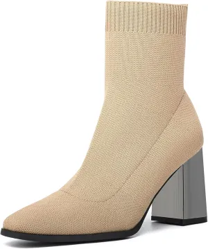 Women's Commute Square Toe Chunky Heeled Ankle Boots