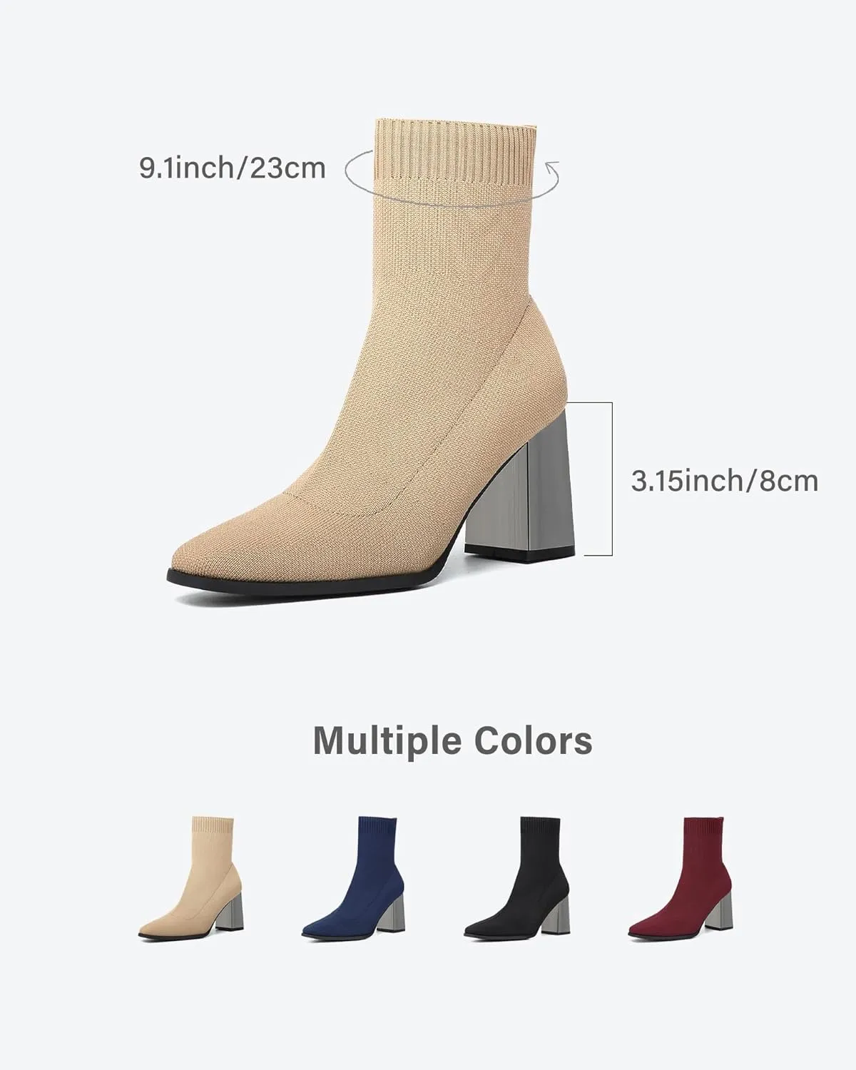 Women's Commute Square Toe Chunky Heeled Ankle Boots