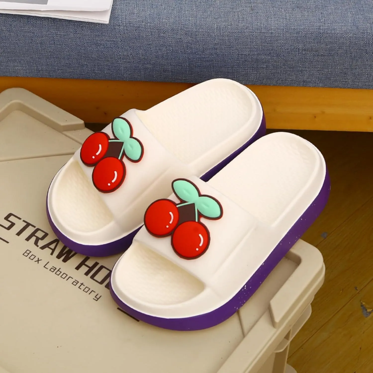 Womens Cute Summer Sandals Slippers Open-Toe Pillow Slides Cushioned Home Beach Indoor Outdoor Shower Shoes