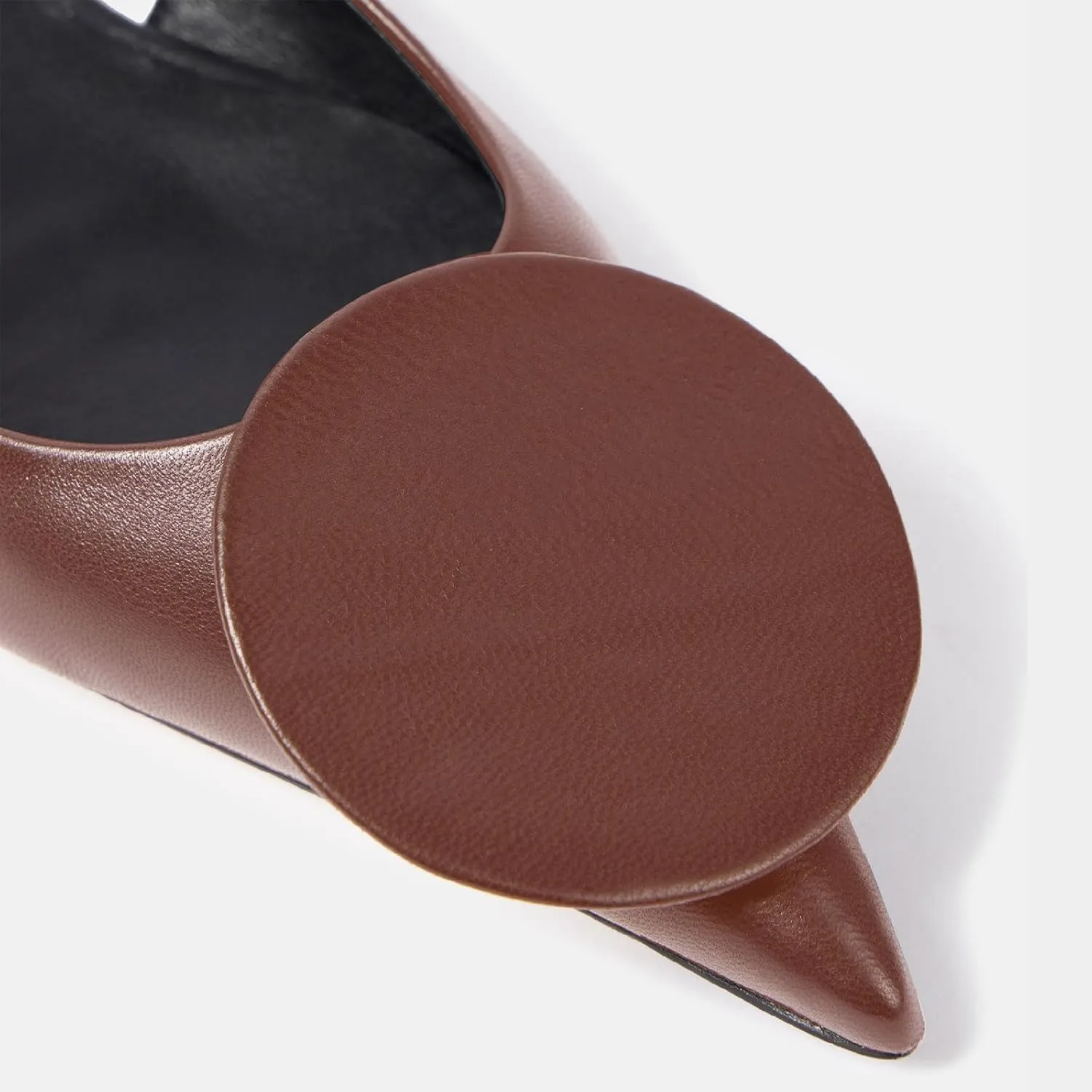 Women's Fashion Circle Square Flats Sexy Closed Pointed Toe Slingback Ballet Flats Circle and Square Decorative Patches Dressy Flats for Women