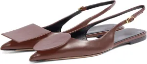 Women's Fashion Circle Square Flats Sexy Closed Pointed Toe Slingback Ballet Flats Circle and Square Decorative Patches Dressy Flats for Women