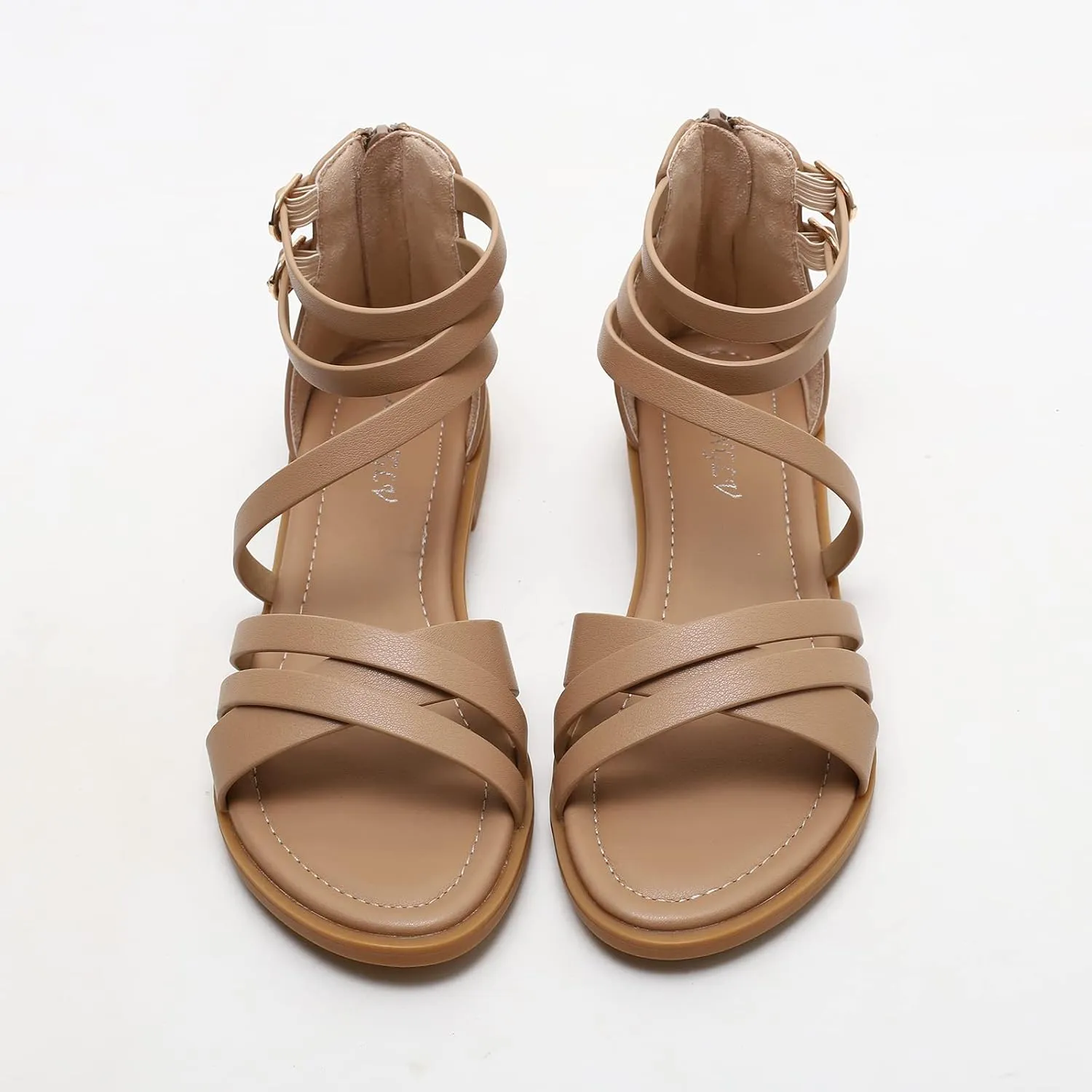 Women's Gladiator Sandals Summer Flat Strappy Sandals Fashion Dress Beach Shoes