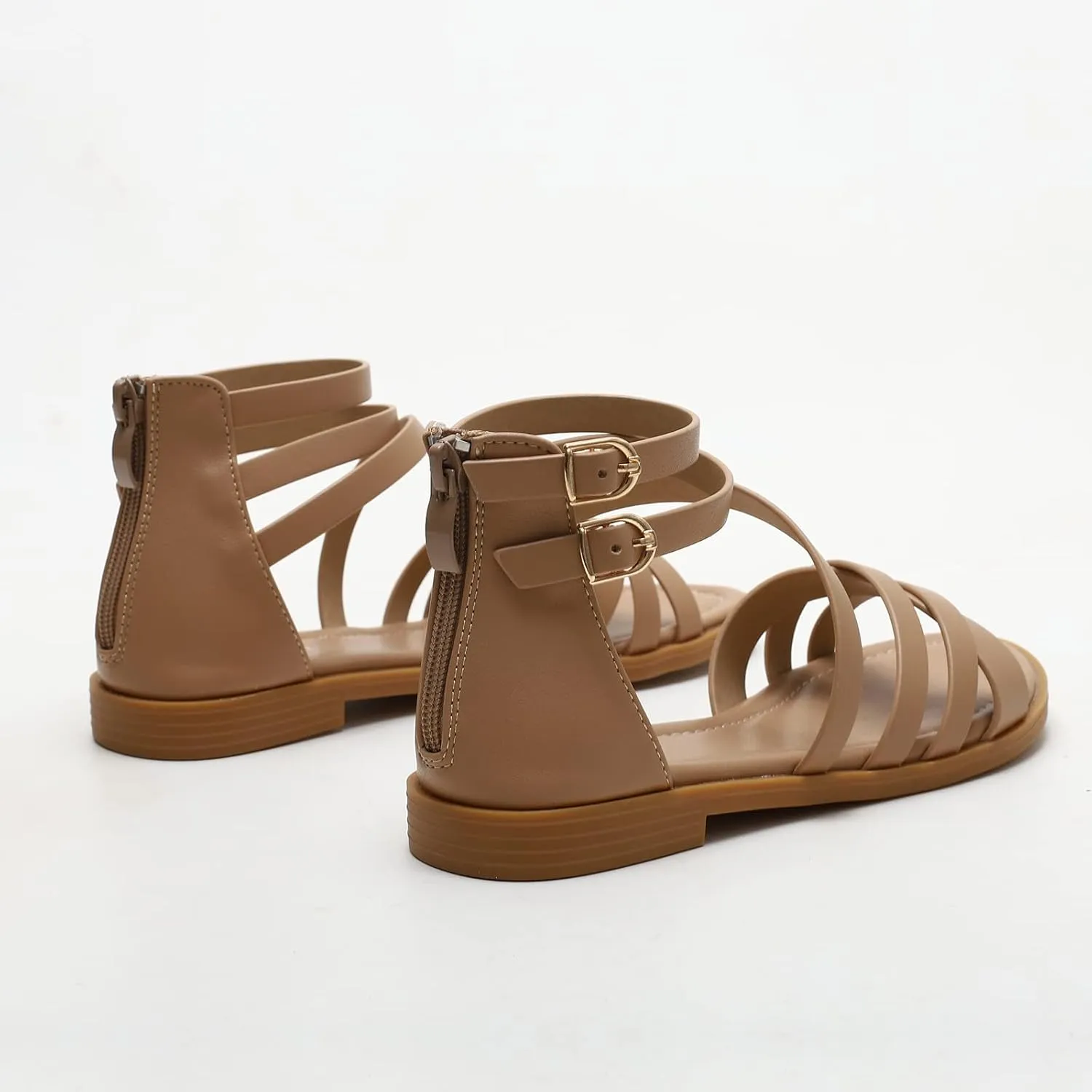 Women's Gladiator Sandals Summer Flat Strappy Sandals Fashion Dress Beach Shoes