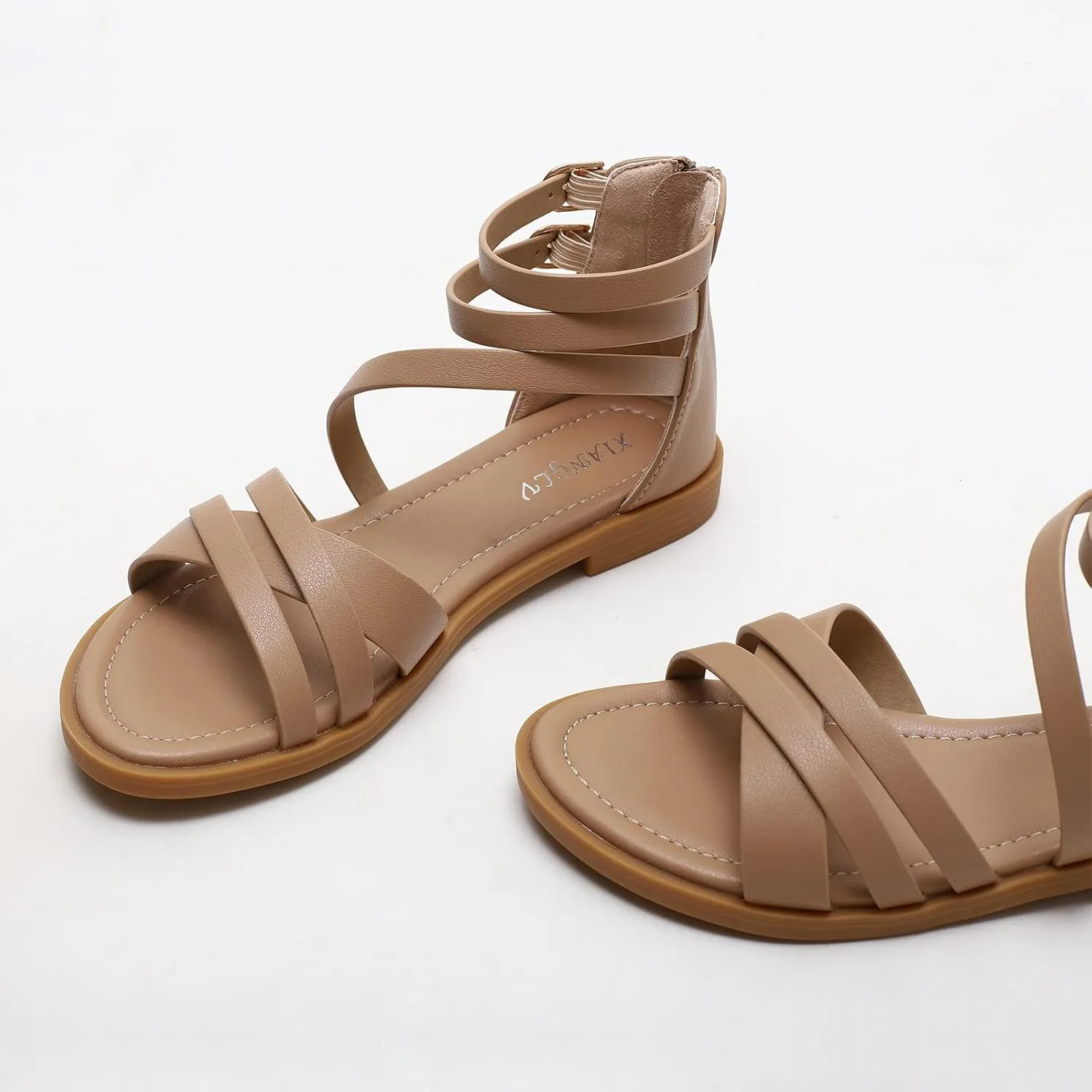 Women's Gladiator Sandals Summer Flat Strappy Sandals Fashion Dress Beach Shoes