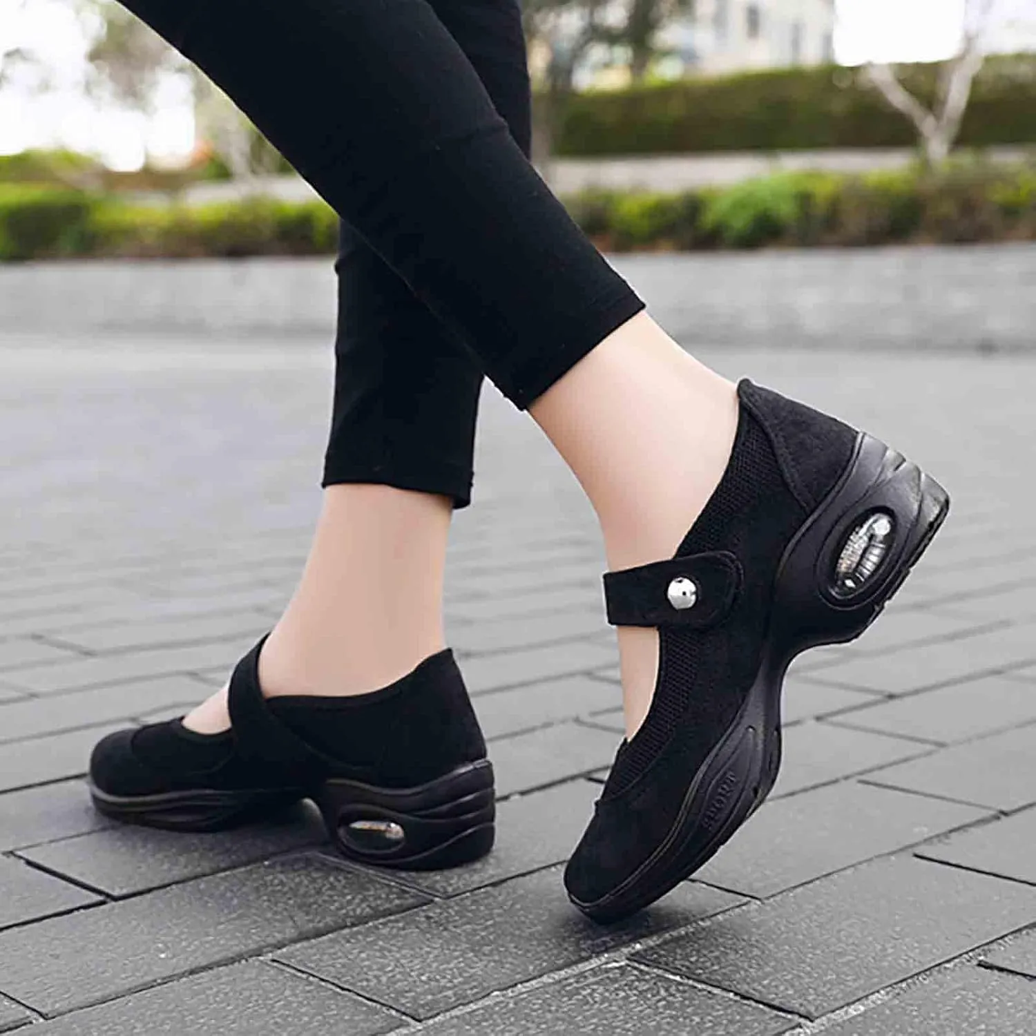 Women's Jazz Dance Shoes Sneakers Breathable Air Cushion Lady Split Sole Athletic Walking Dancing Shoes Platform