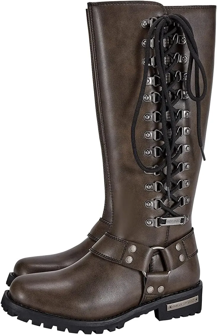 Women's Knee-High Fashion Boots, Comfortable Low Heel Mid Calf Flat Boots for Ladies.
