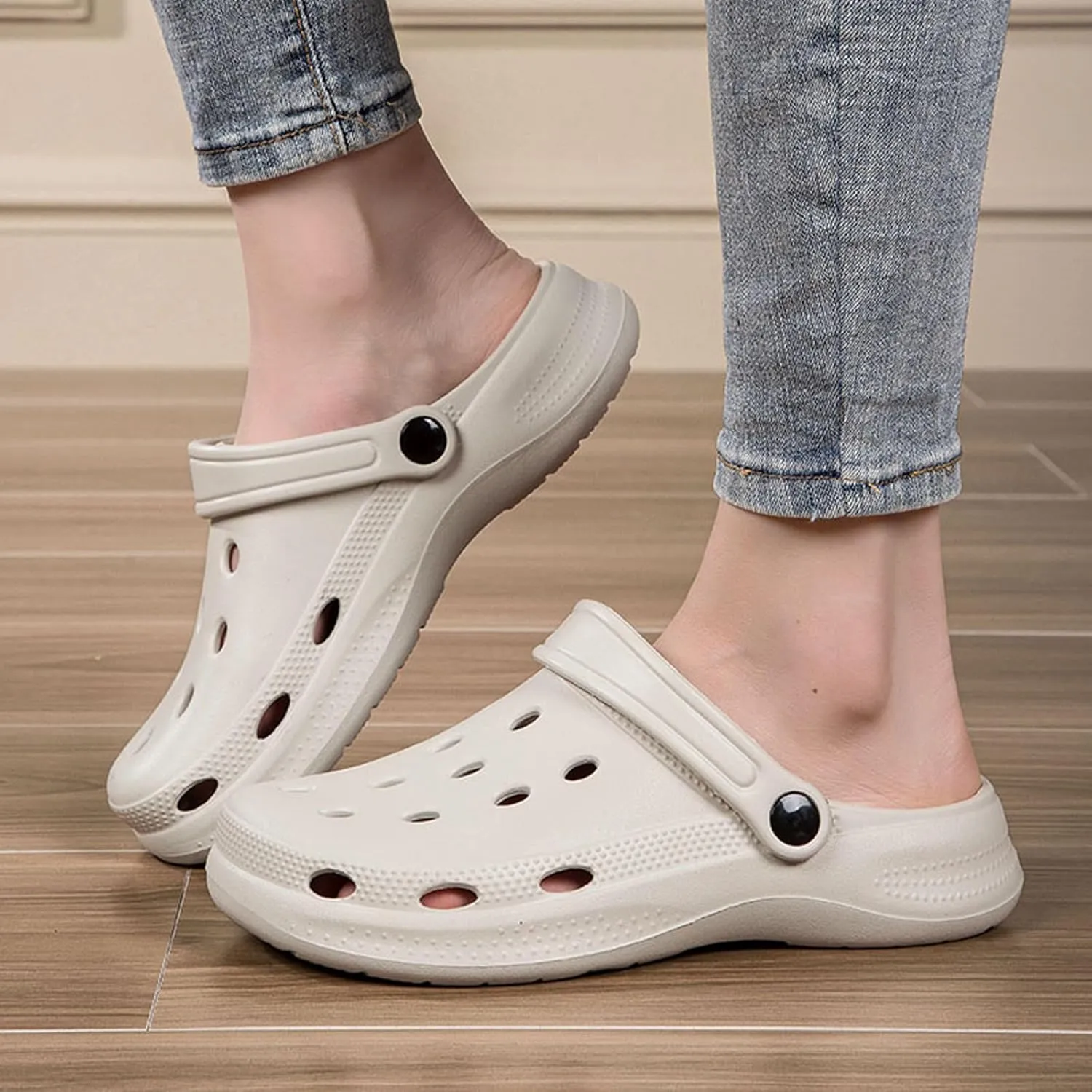 Womens Mens Garden Clogs with Arch Support Slip-On Work Shoes, Quick-Dry Water Sandals, Casual Comfortable Slippers