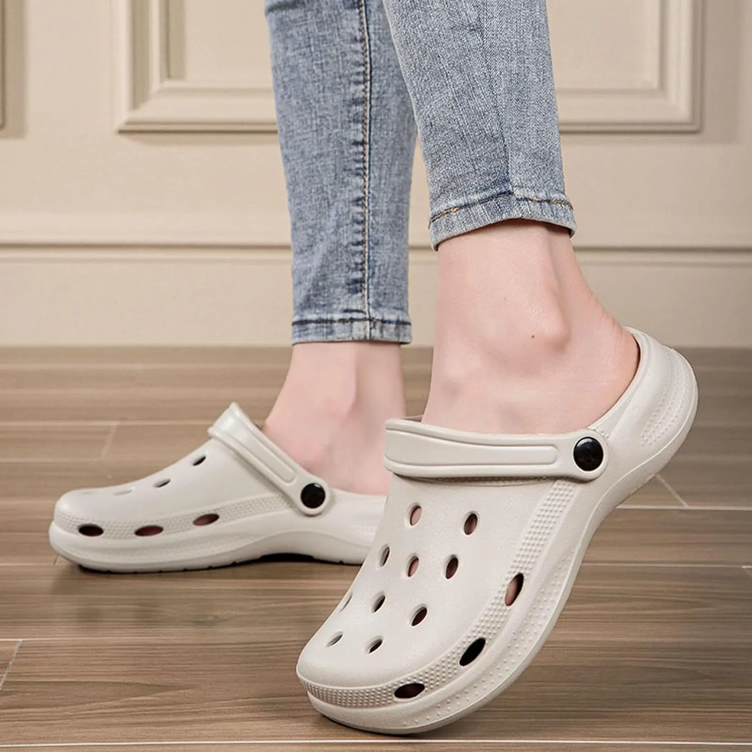 Womens Mens Garden Clogs with Arch Support Slip-On Work Shoes, Quick-Dry Water Sandals, Casual Comfortable Slippers
