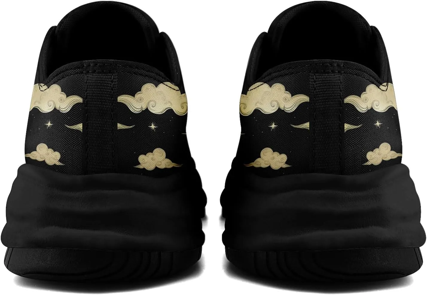 Women's Moon Sun Star Canvas Sneakers Men's Artistic Low-Top Casual Shoes Comfortable Unisex Lightweight Footwear