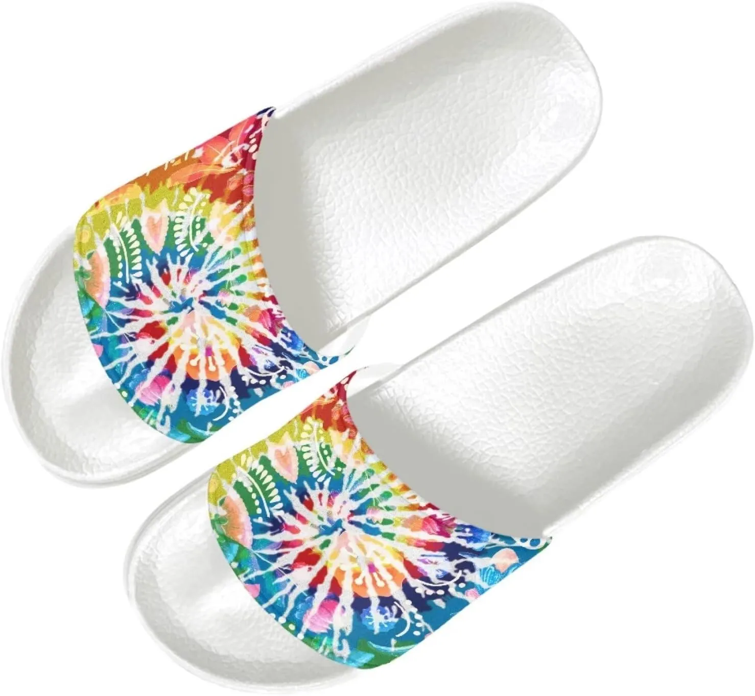 Womens Pillow House Comfy Slide Sandals Open Toe White Flat Shoes Leather Slip On Sandals Quick Drying Slippers Pain Relief Footwear Easy to Clean