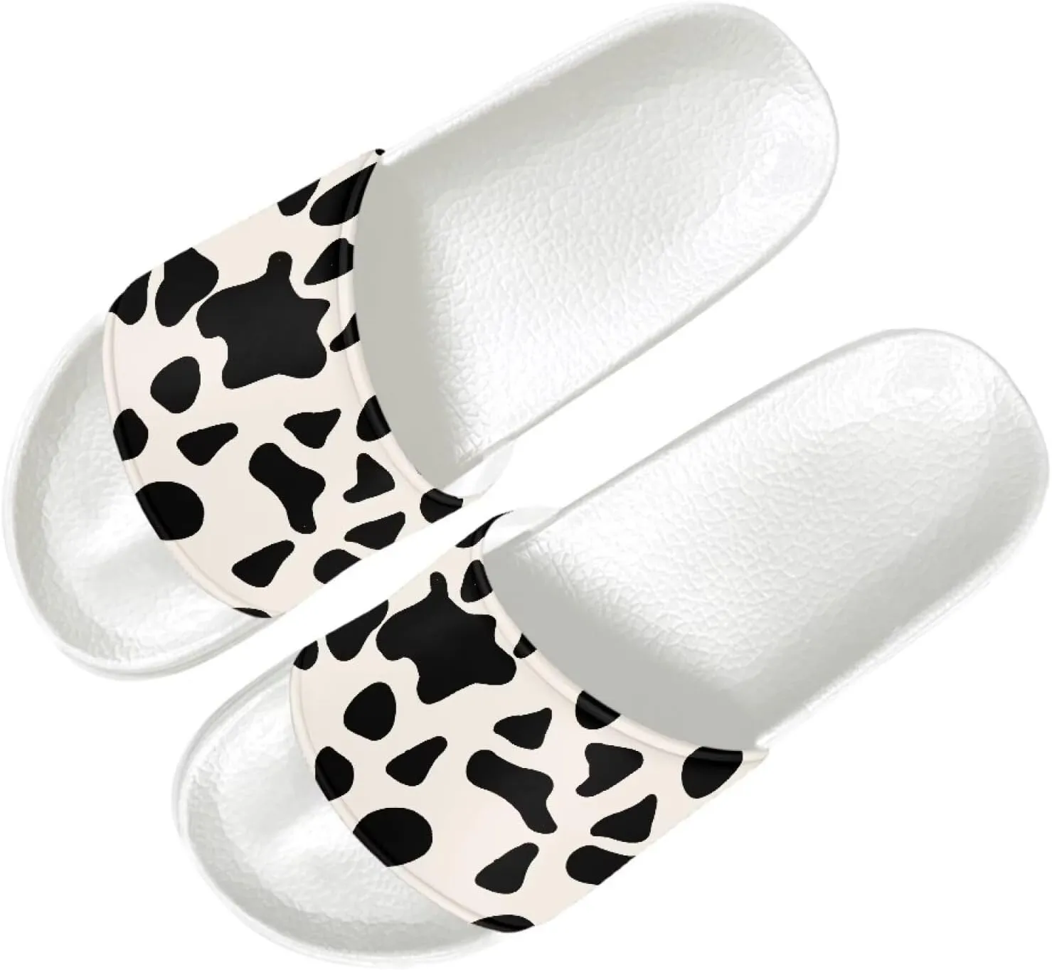 Womens Pillow House Comfy Slide Sandals Open Toe White Flat Shoes Leather Slip On Sandals Quick Drying Slippers Pain Relief Footwear Easy to Clean