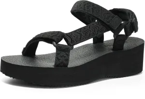 Women's Platform Sandals Casual Wedge Adjustable Velcro Arch Support Yoga Mat Heeled Flatform Sandals Shoes