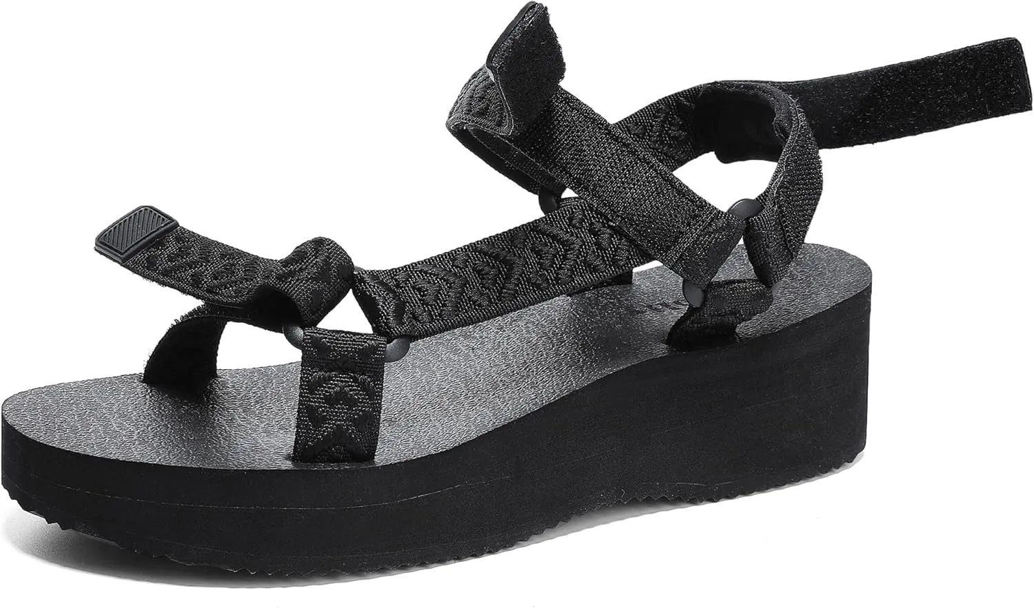 Women's Platform Sandals Casual Wedge Adjustable Velcro Arch Support Yoga Mat Heeled Flatform Sandals Shoes