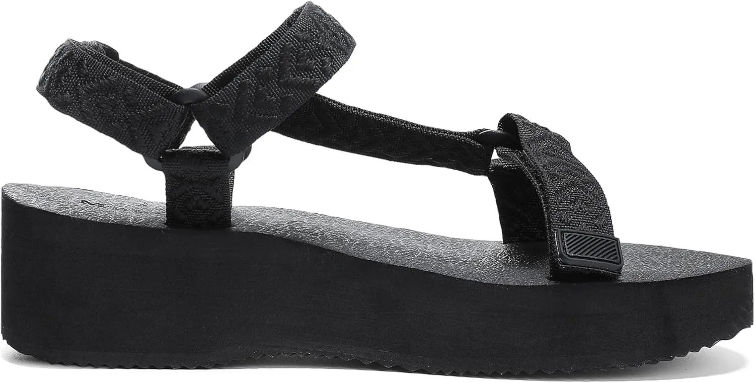 Women's Platform Sandals Casual Wedge Adjustable Velcro Arch Support Yoga Mat Heeled Flatform Sandals Shoes