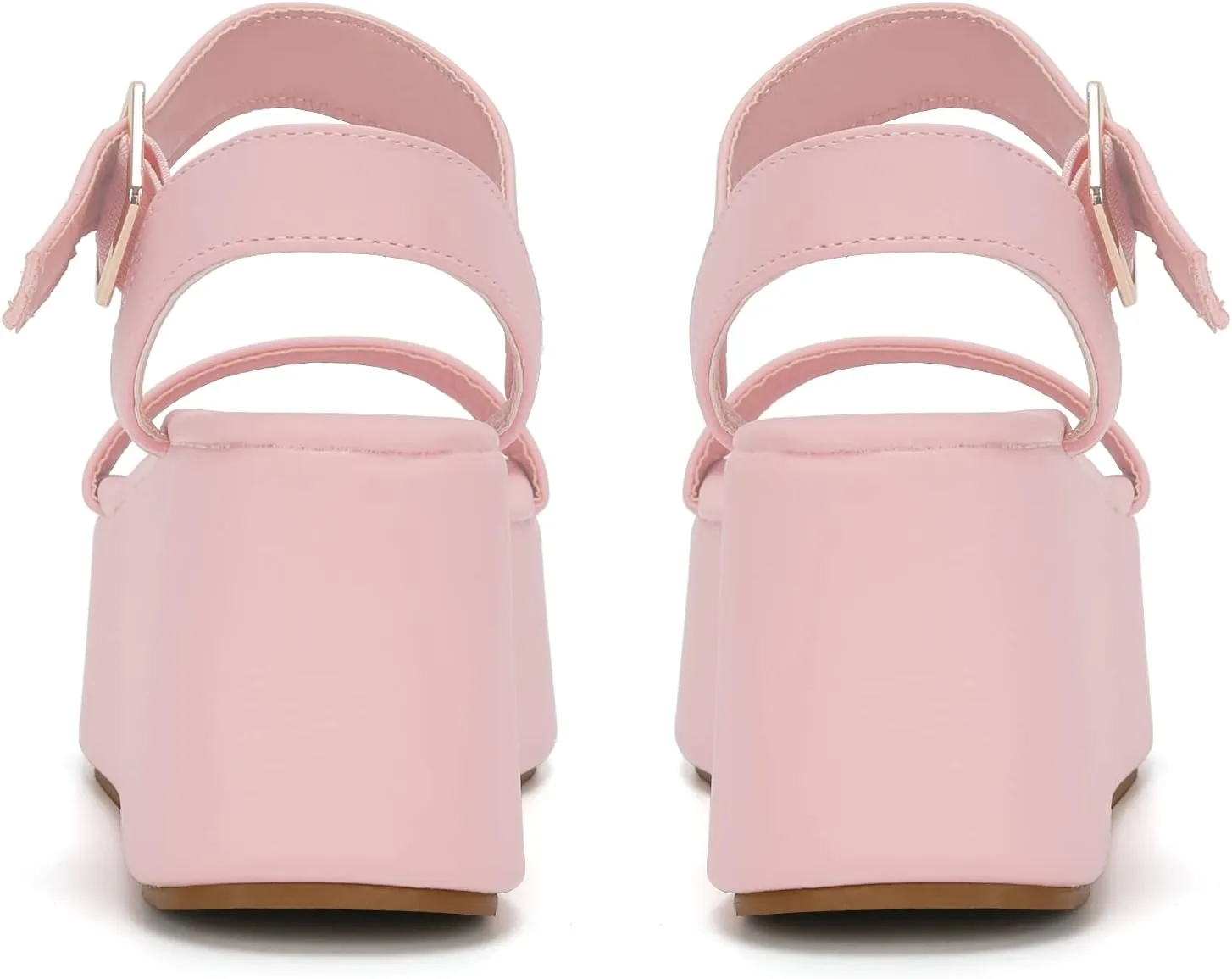 Women's Platform Sandals,Two Band Wedge Sandals with Adjustable Ankle Strap