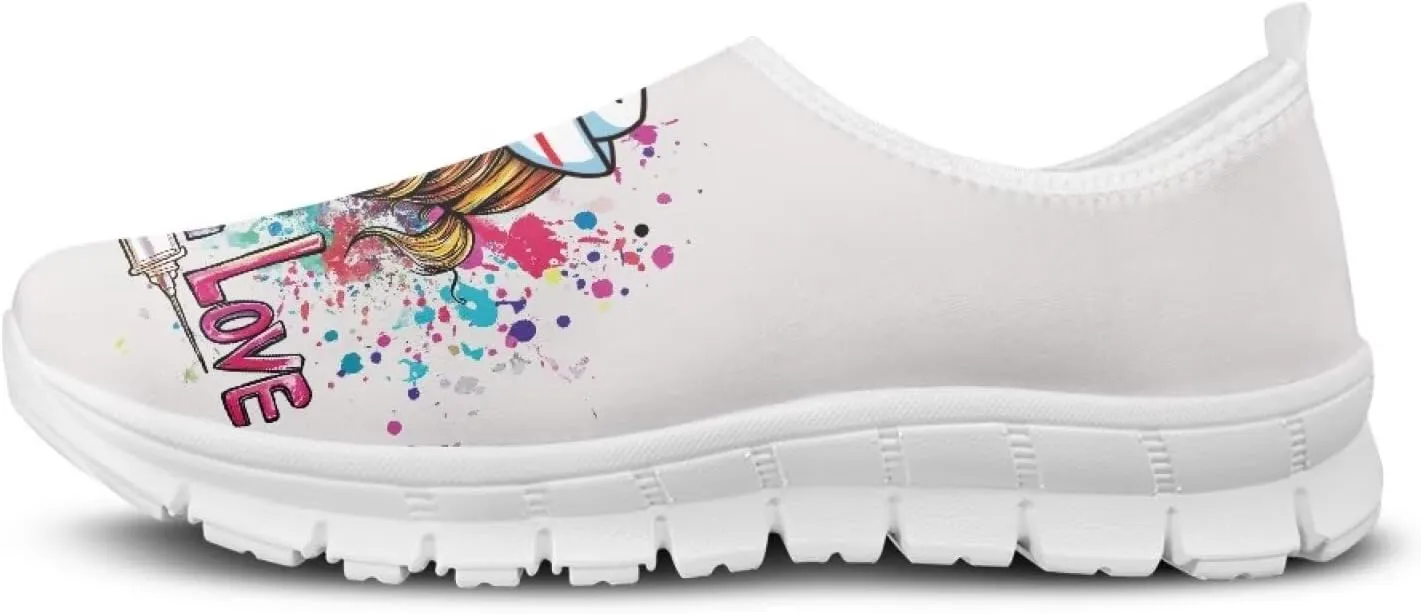 Women's Slip on Sneakers Soft Loafers Non Slip Shoes Comfort Low Top Casual Walking Shoe for Travel Work White Sole Size 5.5-11.5