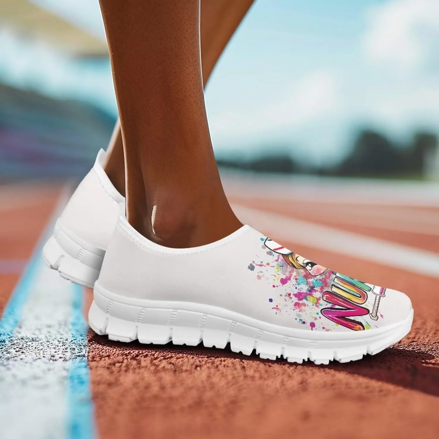 Women's Slip on Sneakers Soft Loafers Non Slip Shoes Comfort Low Top Casual Walking Shoe for Travel Work White Sole Size 5.5-11.5