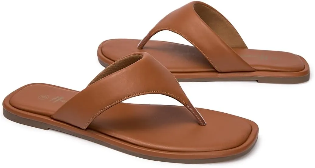 Women's Thong Sandals T Strap Sandals Flip Flop Slip On Flat Sandals Casual Slide Sandals for Women Dressy Summer