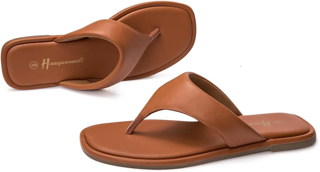 Women's Thong Sandals T Strap Sandals Flip Flop Slip On Flat Sandals Casual Slide Sandals for Women Dressy Summer