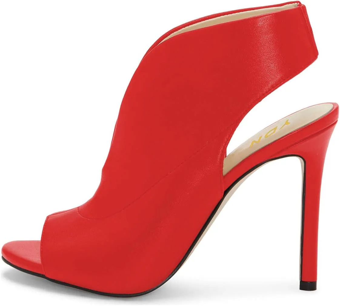 YDN Women's Chic Slingback Peep Toe Stiletto High Heel Sandals Ankle Boots Cutout Party Office Shoe Size 4-15 US