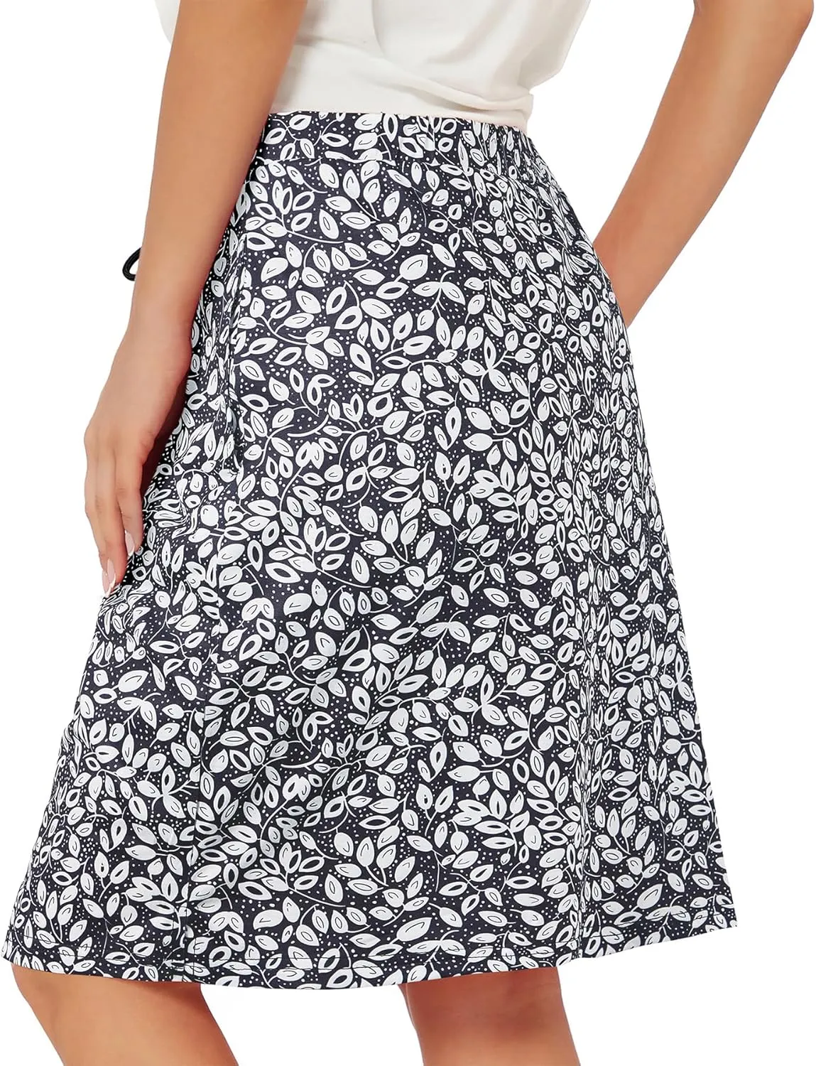Zando Skorts for Women Dressy Casual Knee Length Skirts for Women with Pockets Athletic Drawstring Skirt Golf Tennis