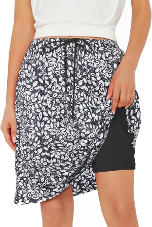 Zando Skorts for Women Dressy Casual Knee Length Skirts for Women with Pockets Athletic Drawstring Skirt Golf Tennis
