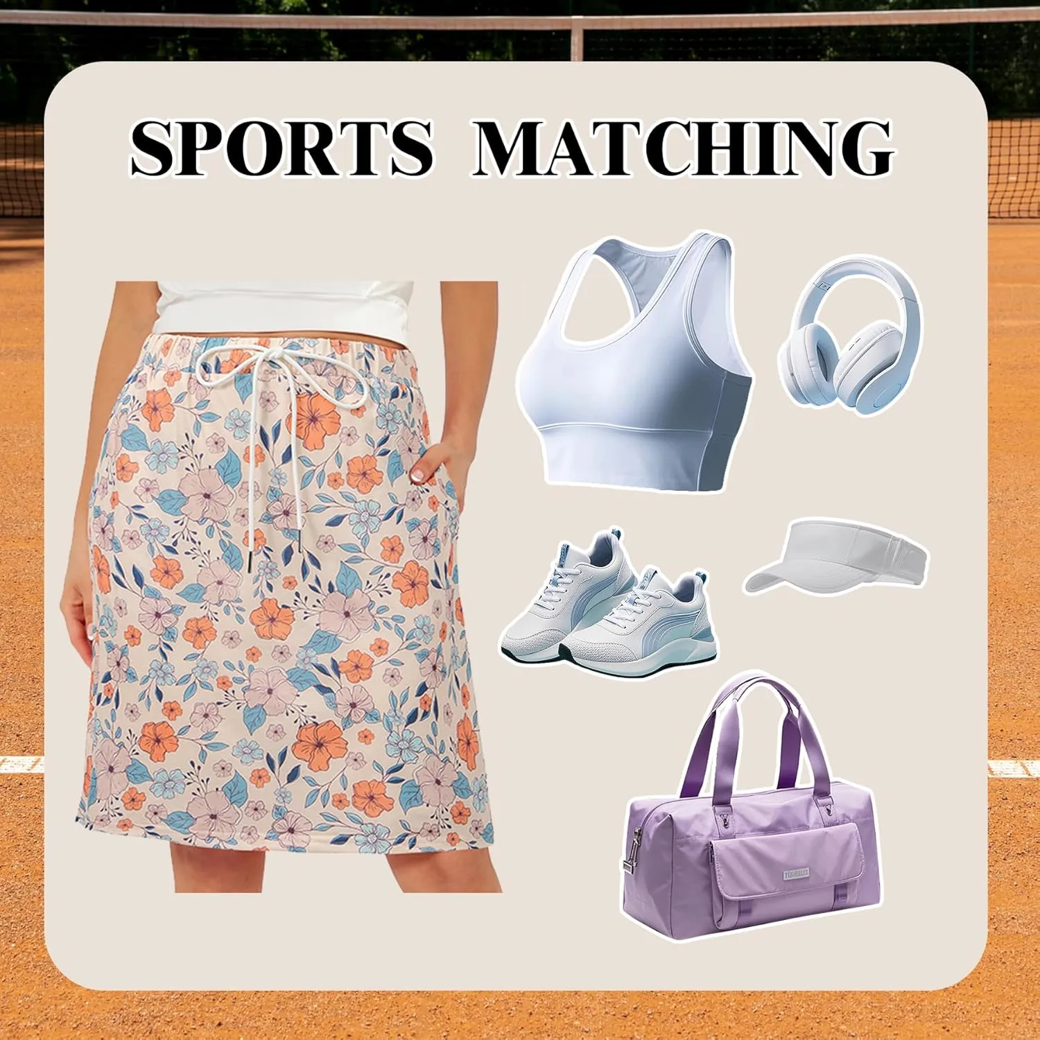 Zando Skorts for Women Dressy Casual Knee Length Skirts for Women with Pockets Athletic Drawstring Skirt Golf Tennis