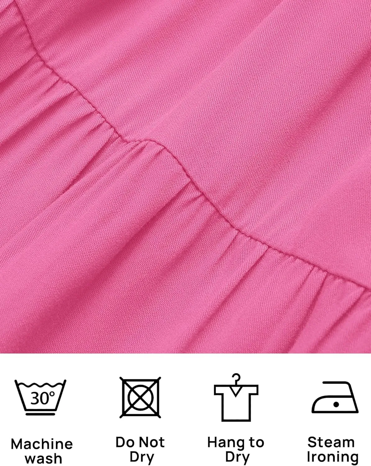 ZESICA Women's Boho Summer One Shoulder Short Sleeve Smocked Side Split Ruffle Swing Midi Dress