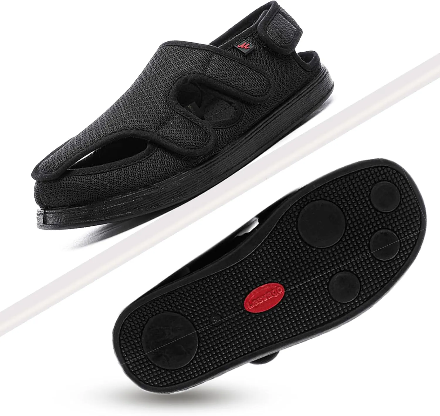 ZGDG Shoes Sandals for Women Swollen Feet with Adjustable Velco Easy Closure Extra Wide Toed Slippers for Seniors Diabetic Shoes - Indoor & Outdoor